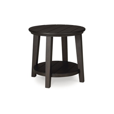 Signature Design by Ashley Celamar Modern Farmhouse End Table with Lower Shelf, Dark Brown