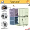 COZIWOW Large Outdoor Cat Catio, 4-Tier Playpen Small Animal Shelter with Weatherproof Roof, 2 Resting Rooms and 2 Platforms, Grey - 4 of 4