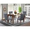 5-Piece Rectangular Mahogany Finish Solid Wood Top-Upholstered Dining Room Set-Seats 4 - 2 of 4