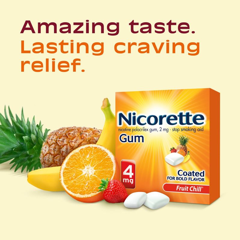 Nicorette 4mg Gum Stop Smoking Aid - Fruit Chill, 4 of 12