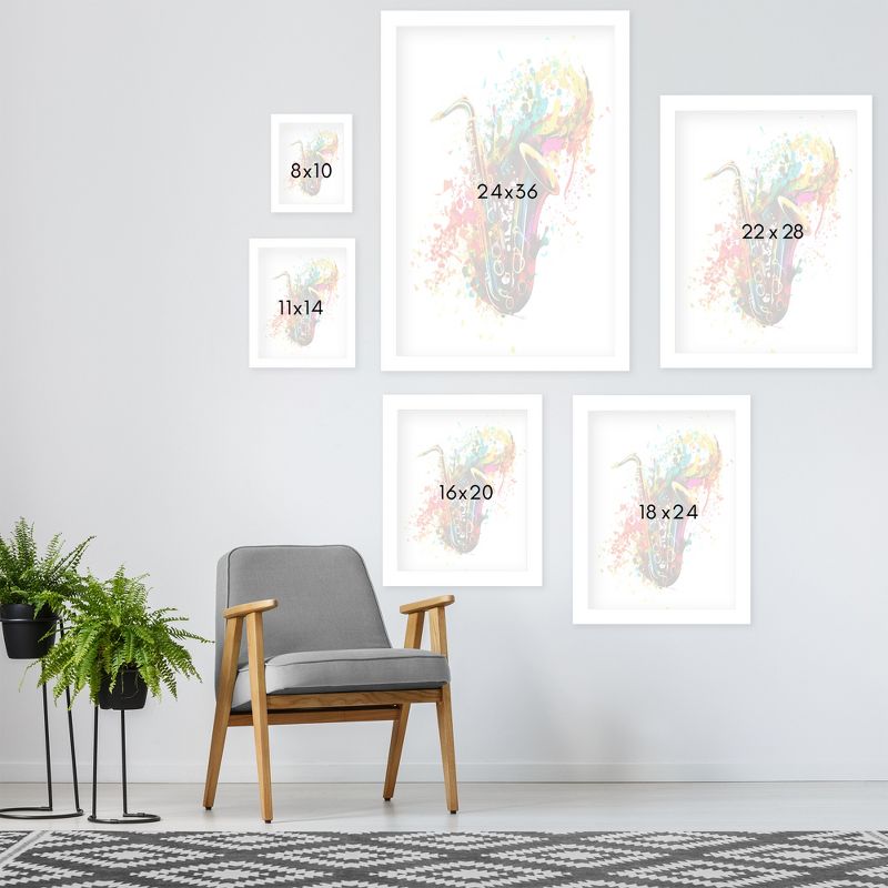 Americanflat Modern Wall Art Room Decor - Colorful Watercolor Saxophone by OLena Art, 4 of 7