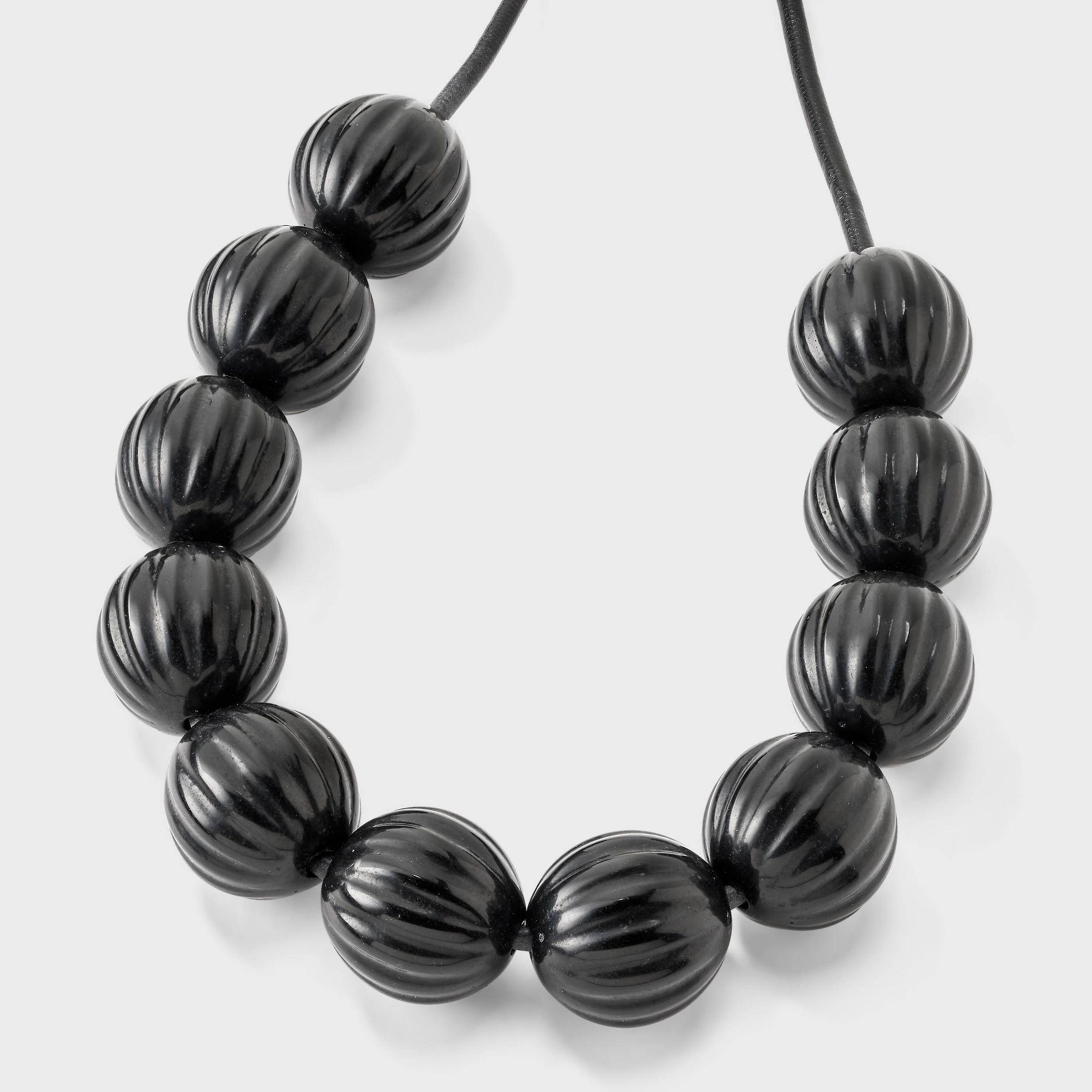 Large Beaded Necklace - A New Day™ Black