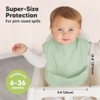 KeaBabies 3pk Presto Baby Bibs Waterproof with Food Catcher, Lightweight Toddler Bibs for Eating - 3 of 4