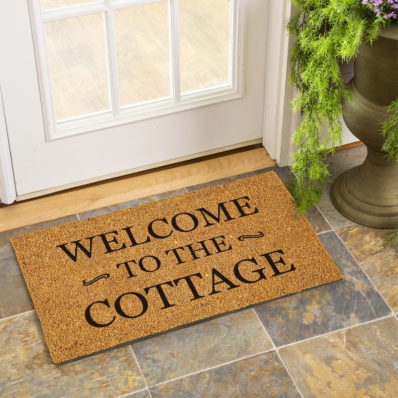 Evergreen 16 x 28 Inches Welcome to The Cottage Door Mat | Non-Slip Rubber Backing | Dirt catching Natural Coir | Indoor and Outdoor Home Decor, 2 of 8