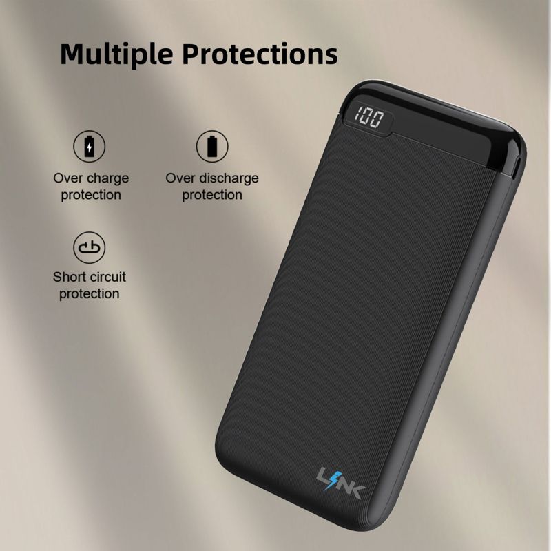 Link Portable Charger Power Bank 10,000mAH 5V/3A Slim Battery Pack with LED Power Indicator Dual Input/Output Ports & Intelligent Charging Technology, 5 of 8