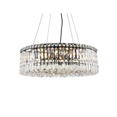 Maxime Black and Clear Crystal 12-Light Metal Chandelier