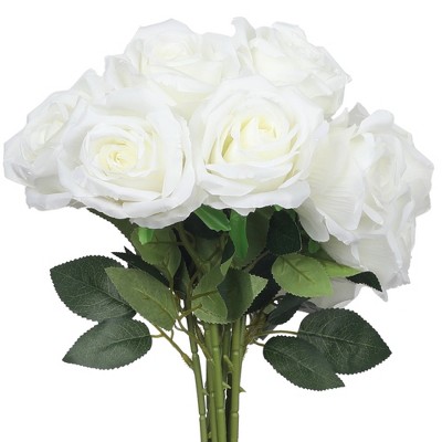 REGALWOVEN Silk Realistic Durable Artificial Rose Flower with Long Stem 19.7" 10 Pcs