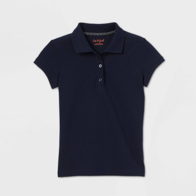 Girls' Short Sleeve Stain Release Uniform Polo Shirt - Cat & Jack™ Navy L