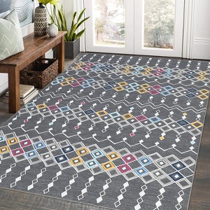 Nasitip Retro Bohemia Area Rugs for Living Room Soft Low Pile Non-Sliping, Machine Washable - 1 of 4