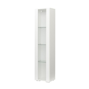 TopComfy Decorative Storage Cabinets Display Cabinet Storage Cabinet With Shelves Transparent Glass Doors For Living Room, White, 15.75"*11.42"*66.93" - 1 of 4