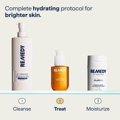 Remedy Skin 15% Vitamin C Complex Brightening Antioxidant Serum for Daily Defense with Ferulic Acid, Ectoin, Hyaluronic Acid - 1 fl oz.