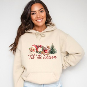 Tis' The Season Watercolor - Women's Graphic Hoodie - 1 of 3