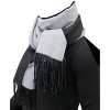 Wrapables Soft Cashmere Feeling Scarf, Large Two-Tone Winter Scarf Wrap Shawl, Black / Gray - 4 of 4
