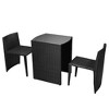 vidaXL Dining Table And Chair Black and Cream White - 3 of 4
