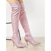 Allegra K Women's Glitter Pointed Toe Stiletto Heel Over the Knee High Boots - 2 of 4