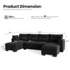 XIZZI 4-Piece Chenille Sofa Set with Large Chaise & Ottoman - Modern Sectional Sofa in White/Beige/Gray/Black, with Round/Square/Sloped Armrest - 2 of 4