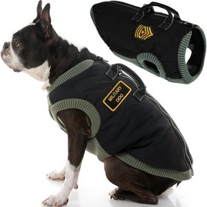 Gooby Military Vest, Small Dog Jacket Coat Vest with Lift Handle, Black, X - 1 of 1