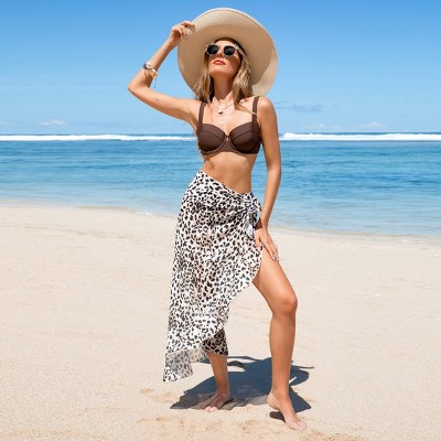 Women's Chic Leopard Print Beach Cover Up Skirt - Cupshe
