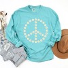 Simply Sage Market Women's Daisy Peace Sign Long Sleeve Garment Dyed Tee - 2 of 2