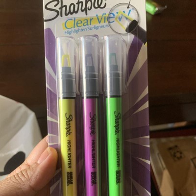 Sharpie Clear View 3pk Highlighters Fine Chisel Tip Multicolored : Target