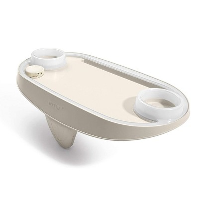 Intex PureSpa Plus 6-Person Inflatable Gray Hot Tub with LED Tray
