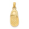 Black Bow Jewelry 14k Yellow Gold and Enamel Pink Baby Shoe Pendant, 7 x 22mm - 3 of 4