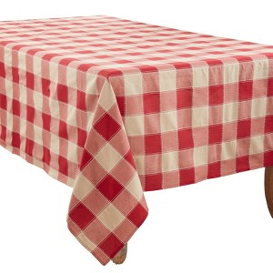 Saro Lifestyle Cotton And Poly Blend Stitched Plaid Tablecloth - 1 of 4