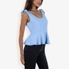 Anna-Kaci Women's Sleeveless Peplum Top With Tie Shoulder Straps And Scoop Neck - 3 of 4