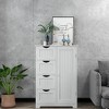 Tangkula Bathroom Floor Cabinet Storage Organizer Cupboard w/ 4 Drawers Adjustable Shelf - 3 of 4