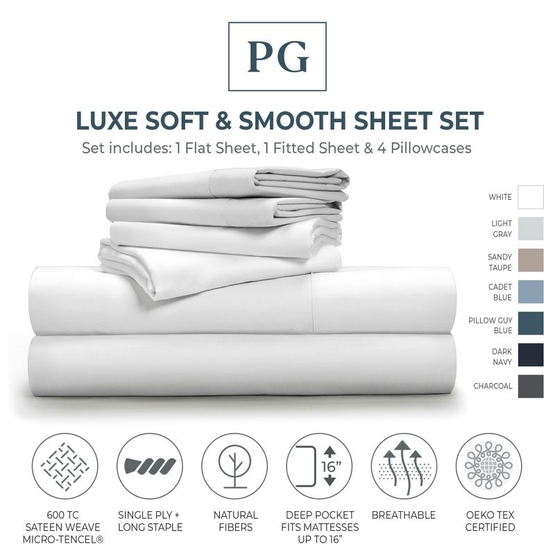 Luxe Soft & Smooth 100% Tencel 6-piece Sheet Set, 1 of 9