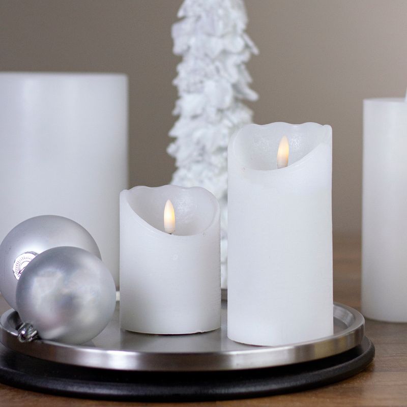 Northlight 6" LED White Flameless Pillar Christmas Décor Candle, 2 of 6