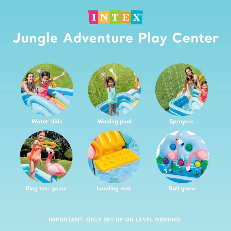 Intex 96" x 78" x 28" Inflatable Jungle Adventure Play Center Spray Kiddie Pool, 3 of 7
