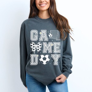 Simply Sage Market Soccer Game Day Flower Garment Dyed Long Sleeve - 1 of 4