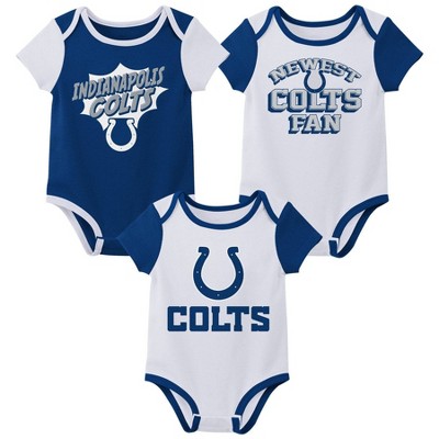 NFL Indianapolis Colts Infant Boys' AOP 3pk Bodysuit - 0-3M