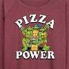 Women's - Teenage Mutant Ninja Turtles - Pizza Power Lightweight French Terry Wide Neck Long Sleeve Shirt - 2 of 4