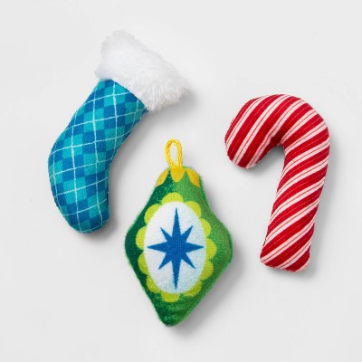 Holiday Candy Cane Bulb & Stocking Cat Toy - 3pk - Wondershop™