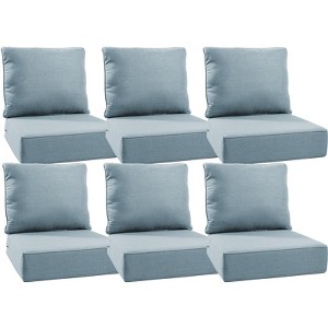 POCASSY 6" Outdoor Cushion Set, 24"x24" Replacement Water Resistant Zippered Cushion for Chairs - 1 of 4