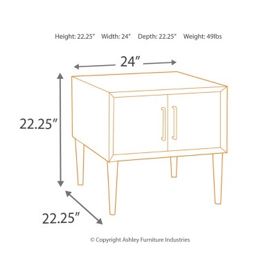 Modern Kisper Dark Brown Wood End Table with Storage