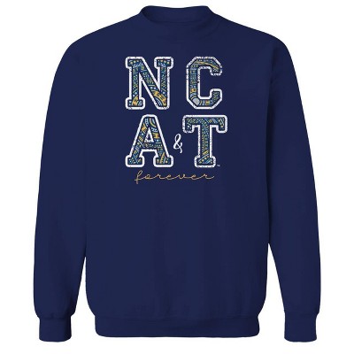 NCAA North Carolina A&T Aggies Navy Crew Fleece Sweatshirt - S