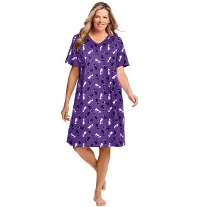 Dreams & Co. Women's Plus Size Print Sleepshirt - 1 of 4