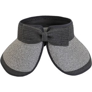 Magid Straw Two Tone Color Block Roll Up Visor - 1 of 4