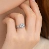 Women's Silver - Toned Copper Diamond Ring - Modern & Unique - 2 of 4
