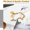 Women's heart-shaped pendant bracelet, made of stainless steel, 18K gold plated, a gift for mother. - 3 of 4