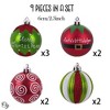 9pc Elf Theme Christmas Ornament Set, Baubles Green and Red| OrnamentallyYou - 3 of 4