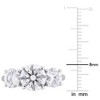 EVERLY JEWELRY | Sterling Silver 3.25 CT DEW Created White Moissanite Three-Stone Engagement Ring - 4 of 4