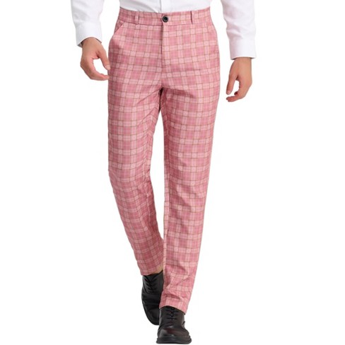 Plaid Decor Mens Pajama Pants Hot Pink Plaid Tartan Funny Pajama