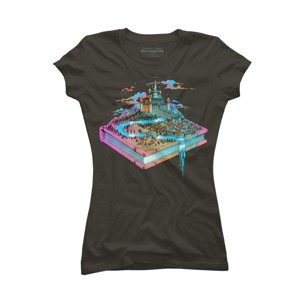 Junior's Design By Humans The World is a Book By Tobiasfonseca T-Shirt - 1 of 3