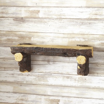 Lakeside Log Shelf - Ceramic Wall Shelf with Natural, Rustic Lodge Style