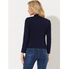 Allegra K Women's Casual Stand Collar Open Front Long Sleeve Button Decor Jacket - 3 of 4