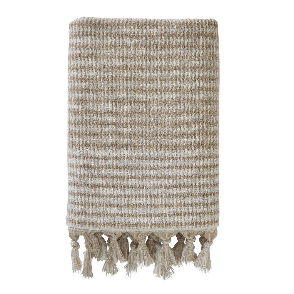 Photos - Towel Longborough Bath  Tan - SKL Home: 100 Cotton, Midweight Jacquard, Mac